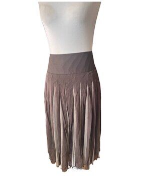For the Republic Black Pleated Brown And Cream Lined Skirt Size 6